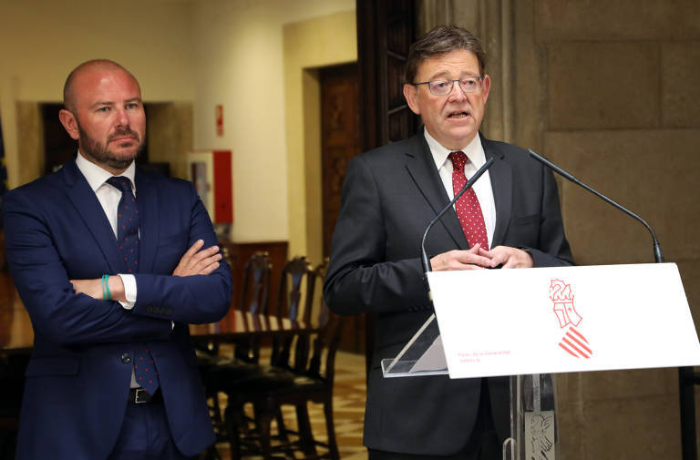 El presidente de la Diputación, Toni Gaspar, y Ximo Puig. Foto: VP