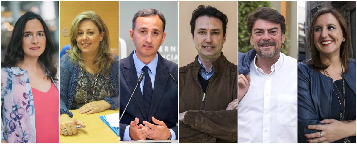 Hoyo, Montesinos, Sánchez, Betoret, Barcala y Català, algunas piezas clave del 'casadismo' valenciano. Foto: VP