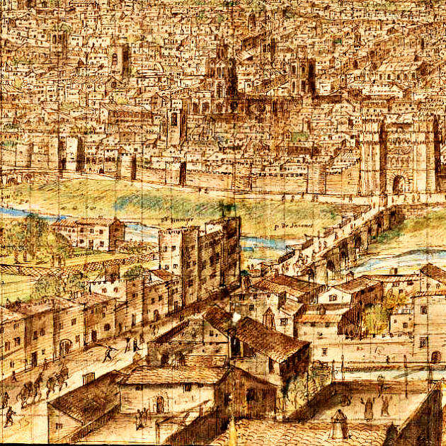 Detalle del plano de València obra de Anton Wyngaerde (1563)