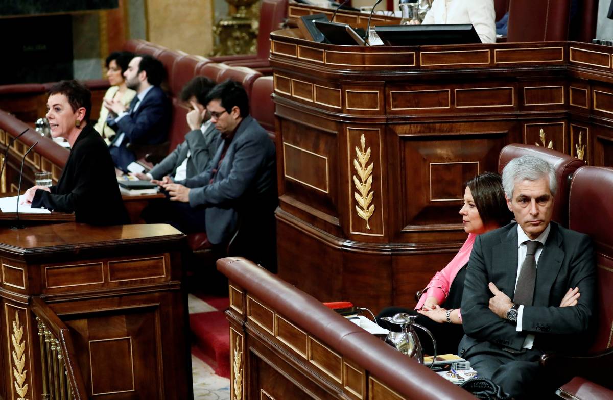 Suárez Illana (PP) de espaldas ante la intervención de Aizpurua (EH Bildu). Foto: EFE