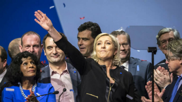La presidenta de Agrupación Nacional, Marine Le Pen.