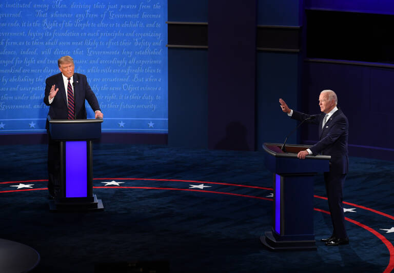 Primer debate electoral entre Donald Trump y Joe Biden. Foto: KEVIN DIETSCH/POOL/ZUMA PRESS