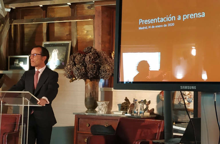 Javier Marín, en la presentación de Singular Bank en enero de 2020
