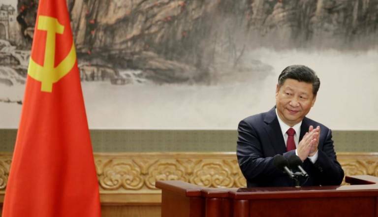  El presidente chino, Xi Jinping, durante una alocución pública