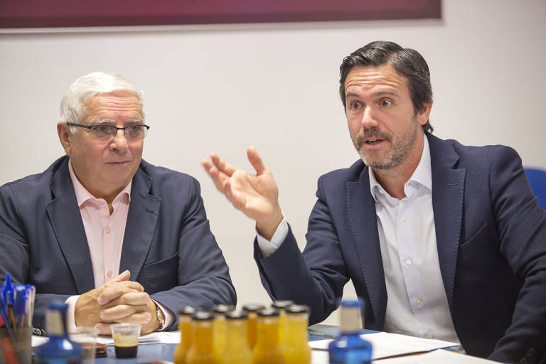 Cipriano Cortés y Rafael Torres, presidente y vicepresidente de Confecomerç. Foto: MARGA FERRER
