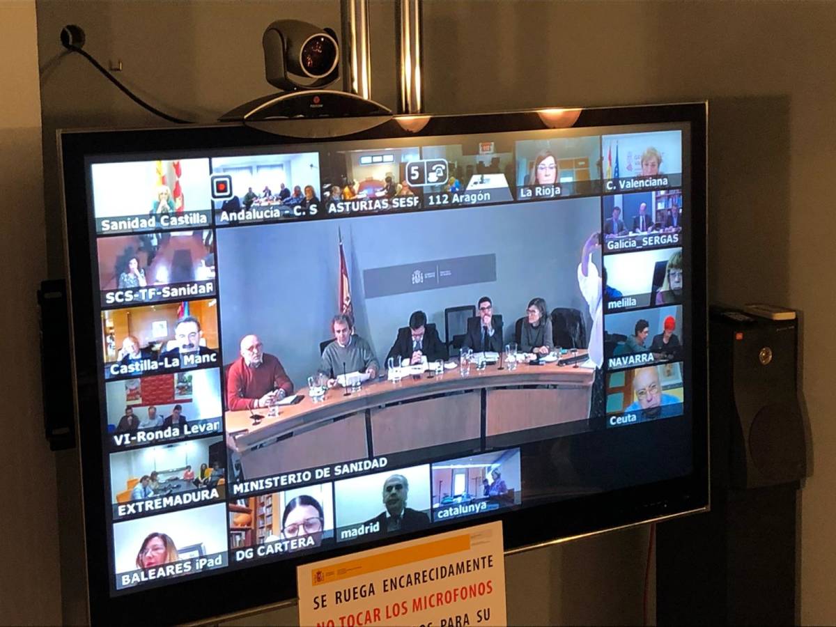 Videoconferencia del Consejo Interterritorial de Sanidad el pasado domingo. Foto: GVA