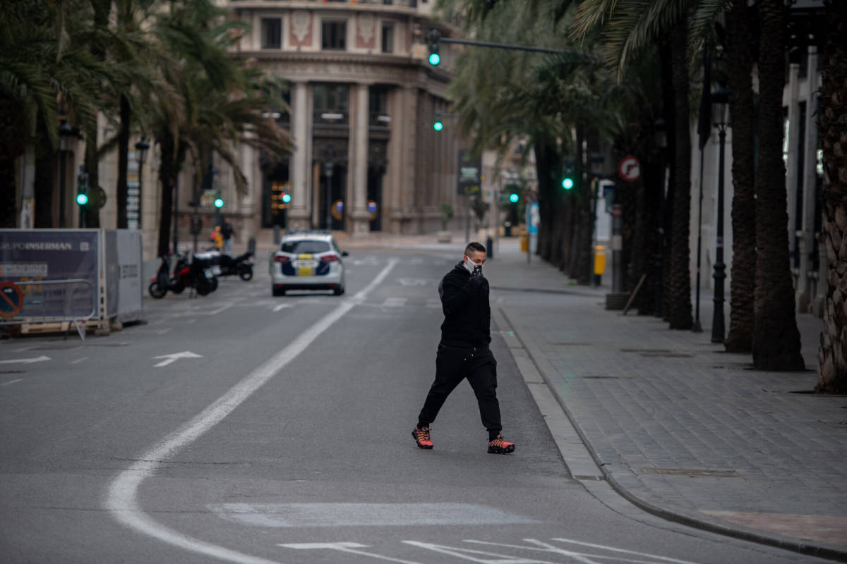 Calles de València vacías con el estado de alarma. Foto: KIKE TABERNER