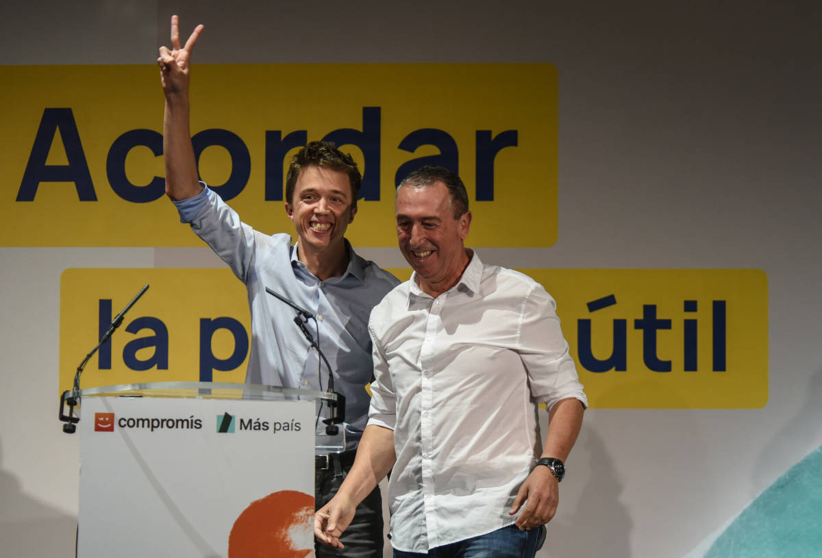 Errejón y Baldoví juntos en campaña electoral. Foto: EDUARDO MANZANA