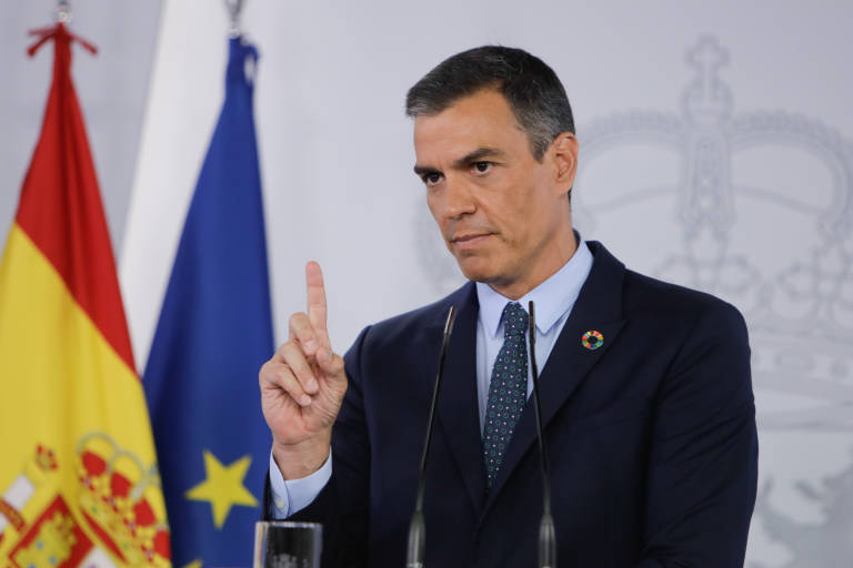 Pedro Sánchez en su comparecencia de este martes. Foto: EUROPA PRESS/R. Rubio - POOL