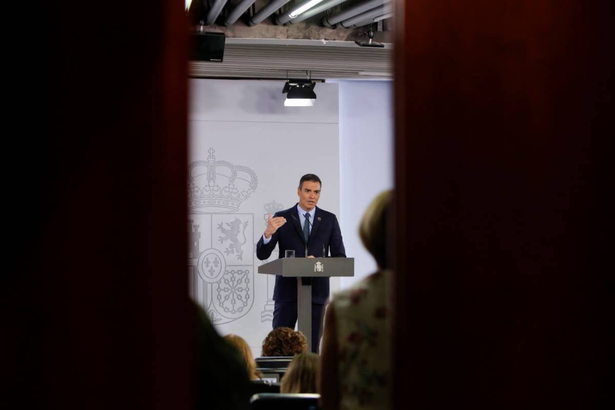 El presidente del Gobierno, Pedro Sánchez, durante su intervención. Foto: POOL/EP R. Rubio