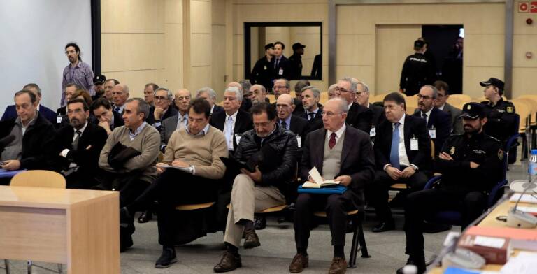Imagen de la primera sesión del juicio de Bankia. Foto: EFE