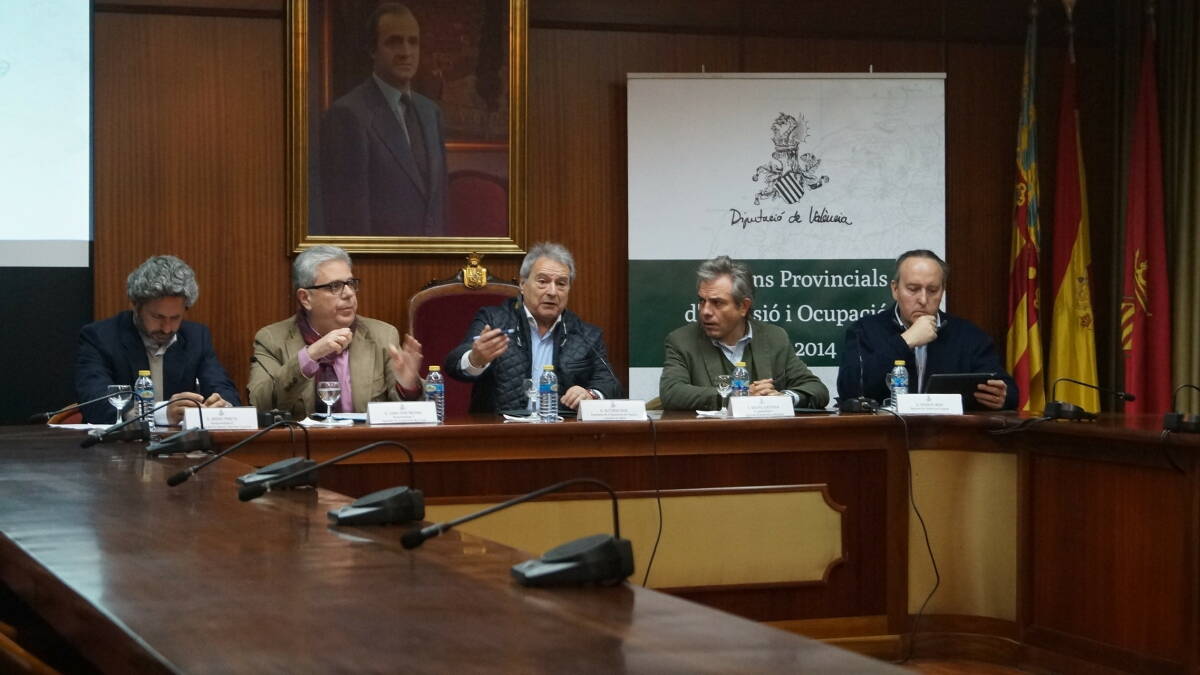 Alfonso Rus, Máximo Caturla y Juan José Medina, en la Diputación de Valencia. 