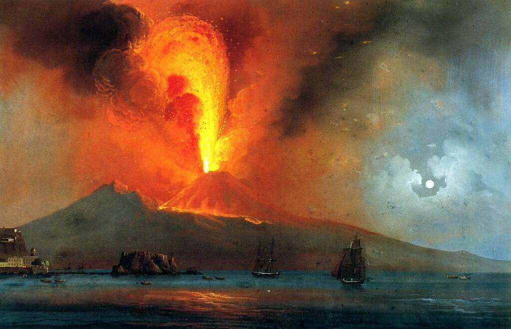 Erupción del Vesubio, siglo XVIII.