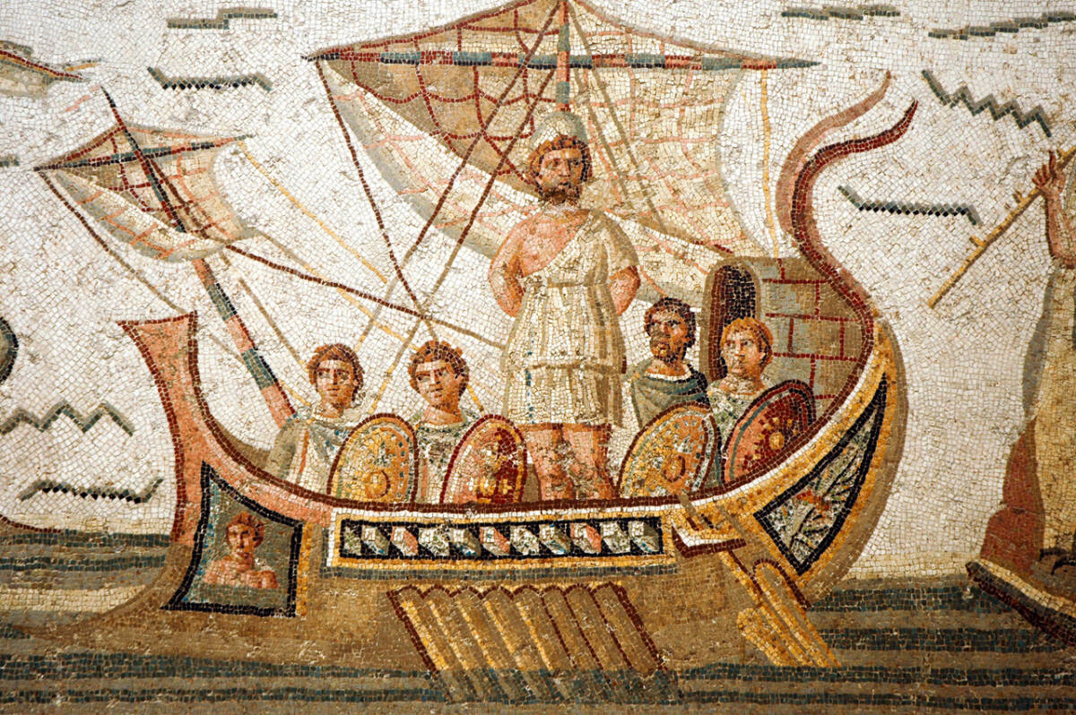 Un mosaic antic sobre l'Odissea, un dels primers grans poemes èpics