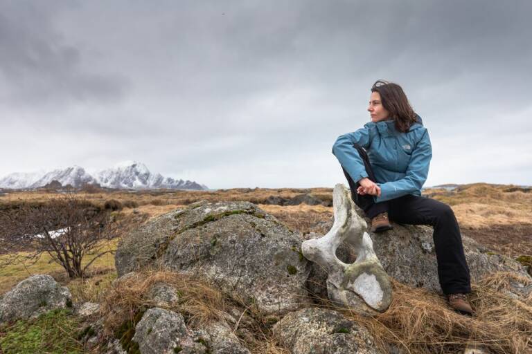 Olga briasco a les illes Lofoten de Noruega. Foto: Roberto Iván Cano.