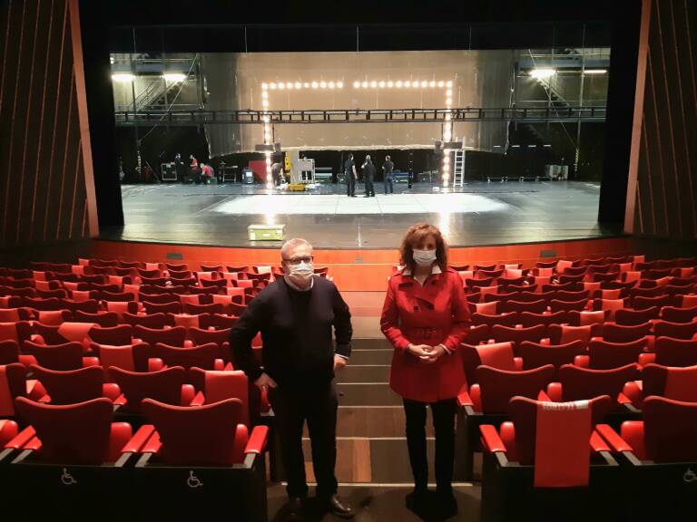 Maite Ibáñez y Jorge Culla en la Sala Roja de los Teatros del Canal.