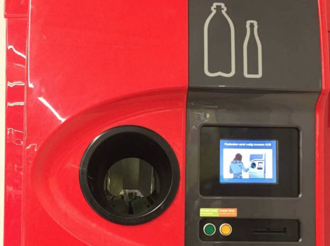Máquina de depósito de envases en Reino Unido. 