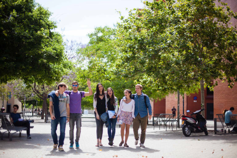 Estudiantes en la UV en el Campus de Tarongers. Foto: UV. 