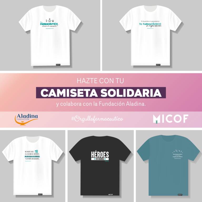 Diseño de las 5 camisetas solidarias. Foto: MICOF