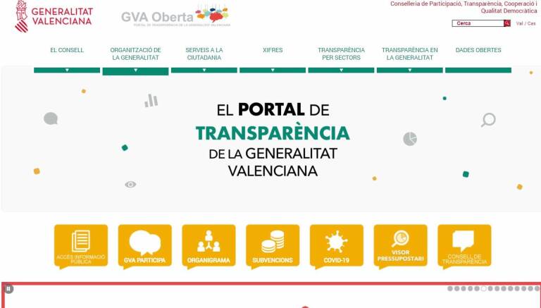 Web del portal de transparencia. Foto: WEB DEL PORTAL DE TRANSPARENCIA