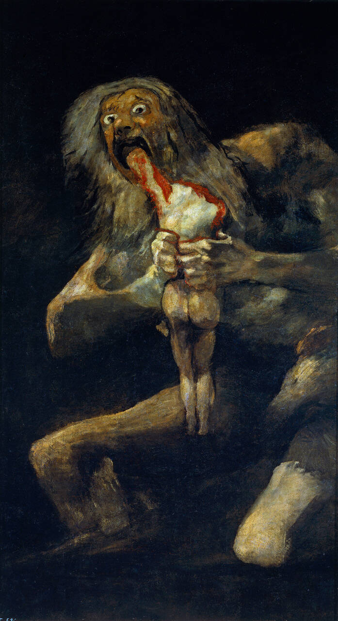 Cronos devorant el seu fill. Francisco de Goya, 1819