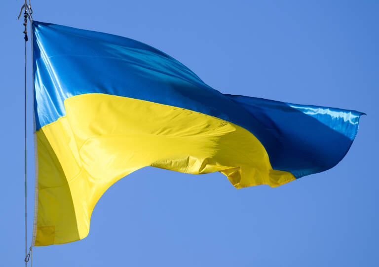 Bandera de Ucrania. Foto: ROBERT MICHAEL / DPA-ZENTRALBILD / D