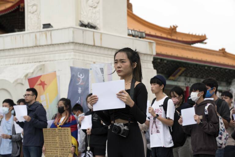 Protesta en Taiwán en apoyo a quienes se manifiestan en China. Foto: BRENNAN O'CONNOR/ZUMA PRESS WIRE/DPA