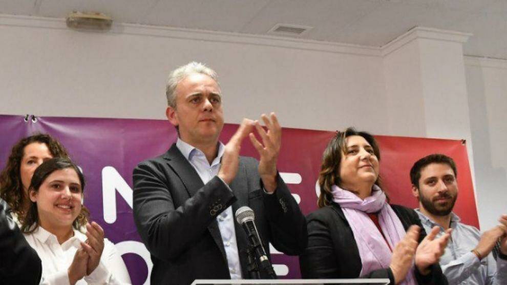 Héctor Illueca y Rosa Pérez, máximos exponentes institucionales de Podem y de EU. Foto: Podem