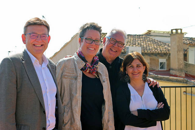 Puig, junto a Mako Mira, Fernando Delgado y Carmen Amoraga en su incorporación a las listas socialistas en 2015. Foto: VP
