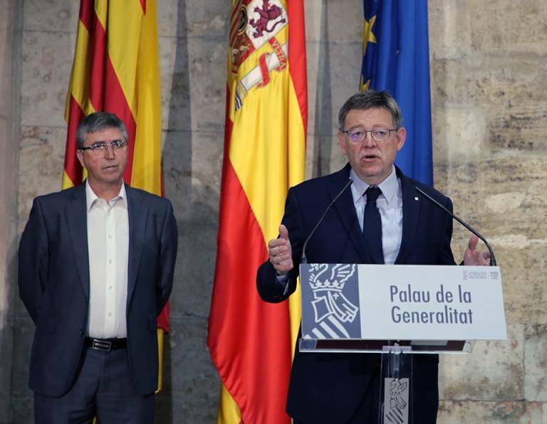 El conseller de Economía, Rafa Climent, y el presidente de la Generalitat, Ximo Puig. Foto: GVA