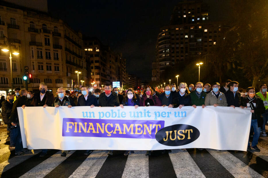 Manifestación 'Per un Finançament just' en València en 2021. Foto: KIKE TABERNER