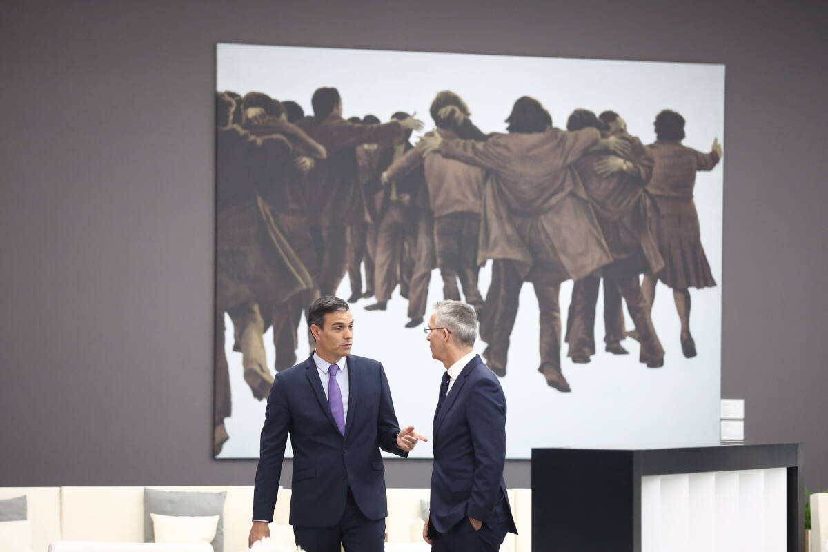 Pedro Sánchez y el secretario general de la OTAN, Jeans Stoltenberg. Foto: E.PARRA POOL/EP