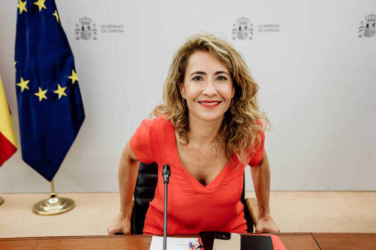 La ministra de Transportes, Movilidad y Agenda Urbana, Raquel Sánchez. Foto: CARLOS LUJÁN/EP