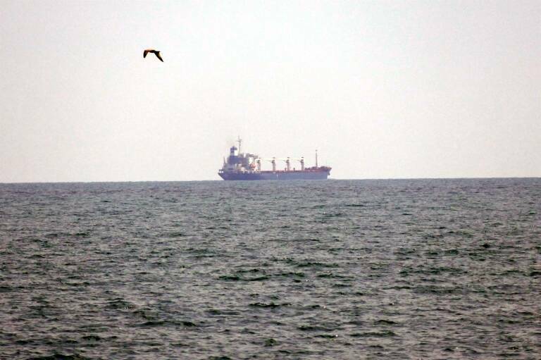 Barco 'Razoni', con bandera de Sierra Leona, con miles de toneladas de trigo ucraniano. Foto: UKRINFORM/DPA