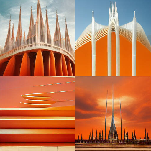 Imagen generada por IA utilizando la herramienta ‘Midjourney’, respondiendo a la petición ‘Catedral construida por Calatrava en València'