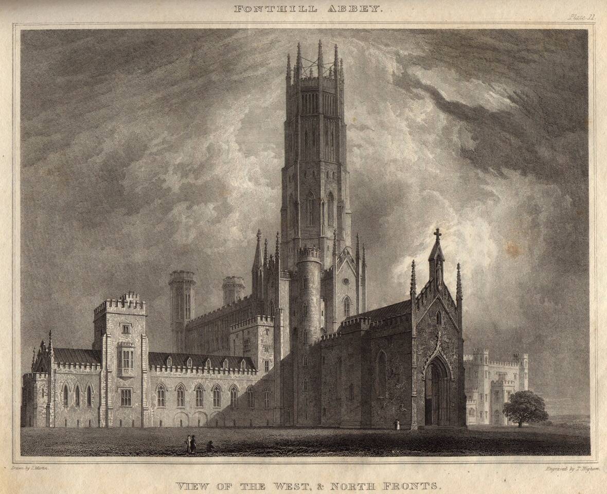 Gravat de Fonthill Abbey en 1823 (John Rutter)