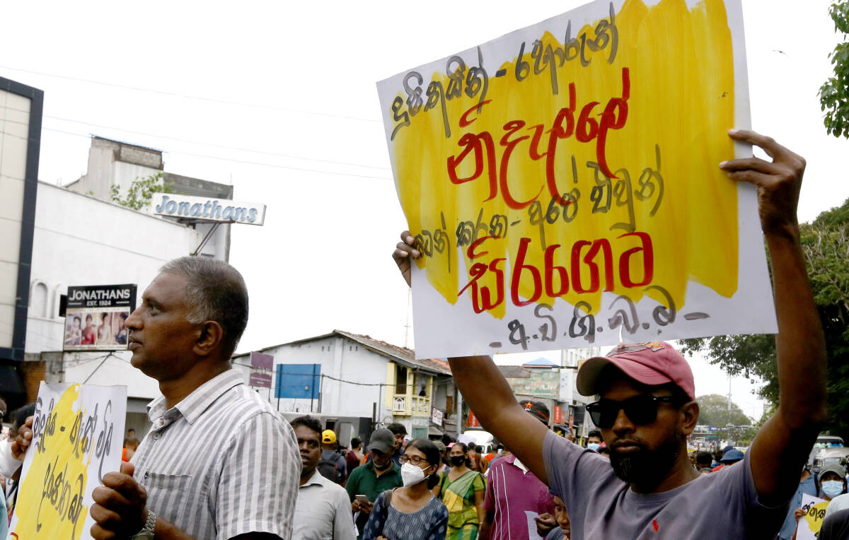 Protestas en Colombo,  capital de Sri Lanka. Foto: Gamage / ZUMA Press Wire / dpa