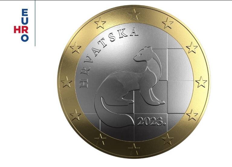 Cara nacional de la moneda de 1 euro de Croacia. Foto: BANCO DE CROACIA