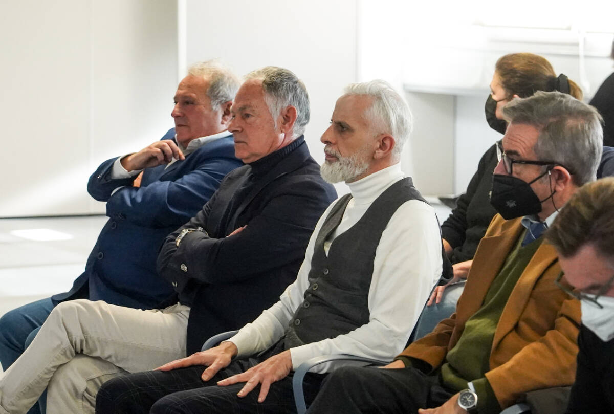 Alfonso Rus, Emilio Llopis, Marcos Benavent y Máximo Caturla, durante el juicio de los zombies. Foto: EDUARDO MANZANA
