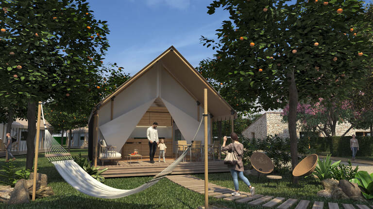 Simulación del Eco-camping Ohai Gandia. Foto: Ohai Gandia