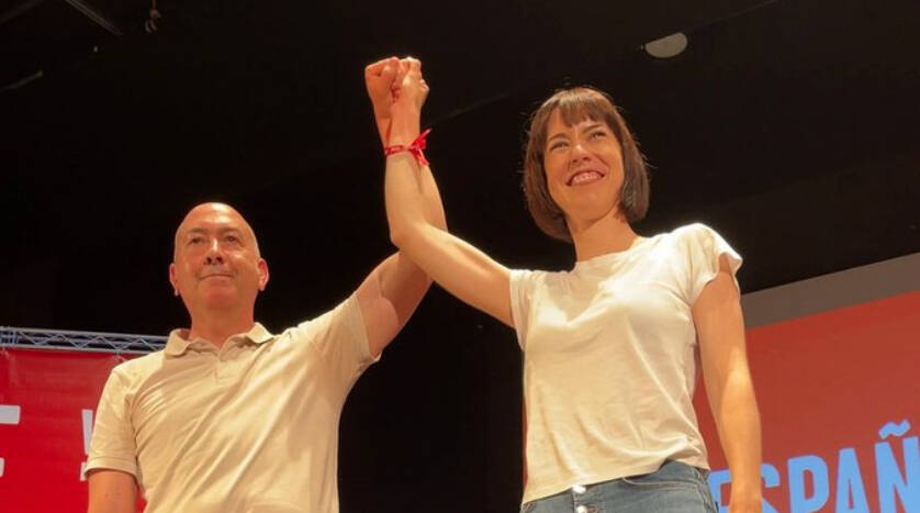 Alejandro Soler y Diana Morant juntos en un acto de campaña de las generales. Foto: PSPV-PSOE Provincia de Alicante