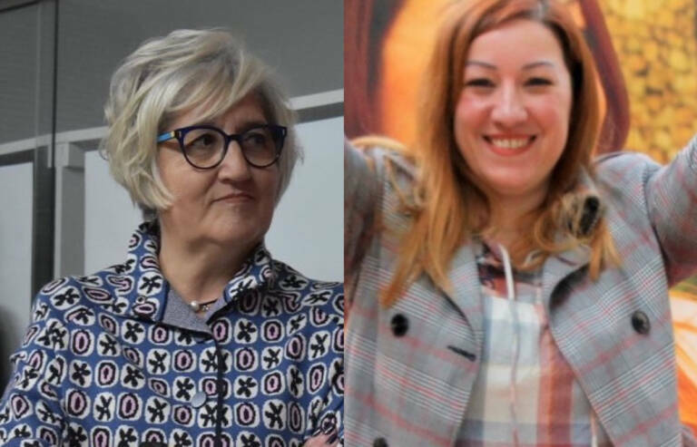 Sara Diert, candidata en Carcaixent, y Gemma Alós, cabeza de lista del PSPV en Alzira.