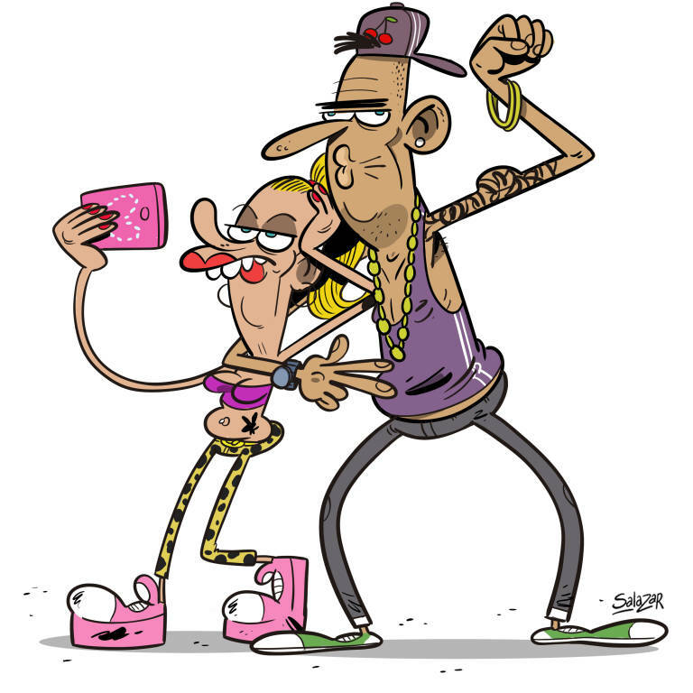 Xoni i Tete caricaturitzats per Raúl Salazar per a Culturplaza