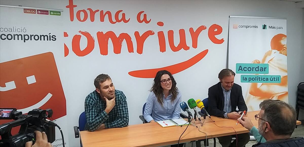 Gerard Fullana, Aitana Mas y Natxo Bellido. Foto: COMPROMÍS