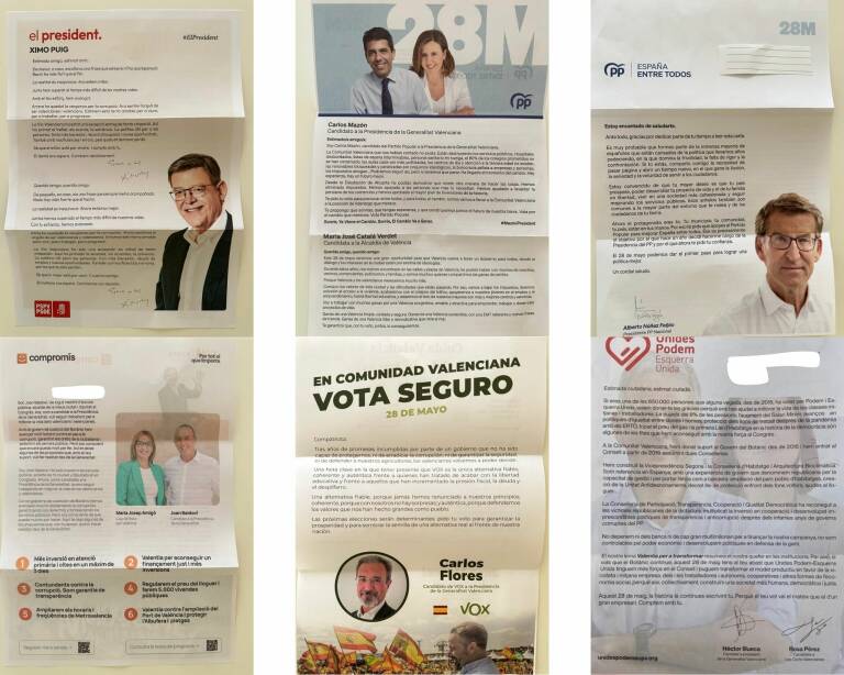 Cartas electorales de los candidatos autonómicos y Alberto Núñez Feijóo. Foto: VP