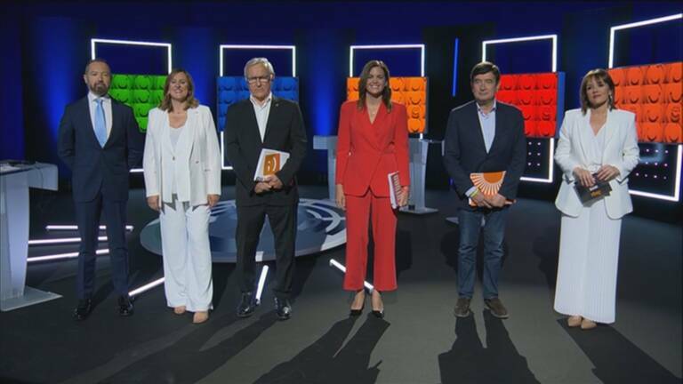 Los candidatos de los cinco partidos con representación en el Ayuntamiento. Foto: RTVE