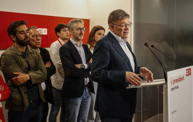Ximo Puig en la noche electoral del 28M. Foto: ROBER SOLSONA/EP