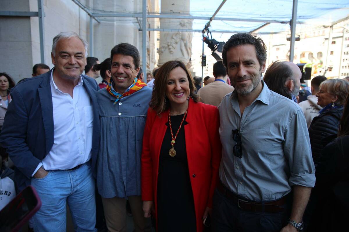Borja Sémper, a la derecha, junto a María José Catalá, Carlos Mazón y Esteban González Pons. Foto: PPCV