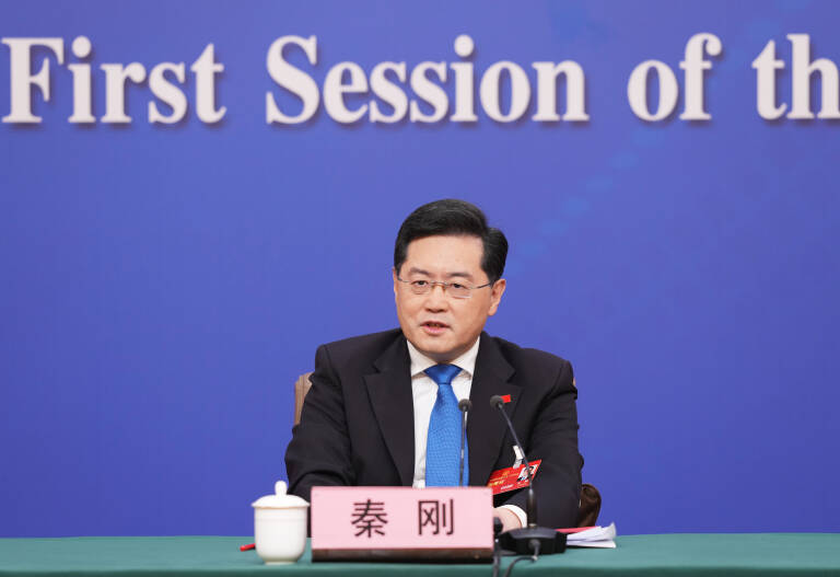 El destituido Ministro de Exteriores, Qin Gan. Foto: EUROPA PRESS/CONTACTO/CAI YANG