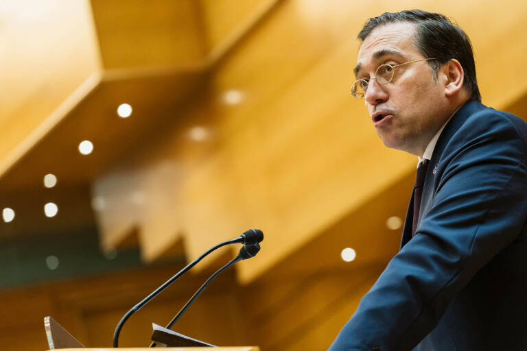 El ministro de Exteriores en funciones, José Manuel Albares. Foto: CARLOS LUJÁN/EP